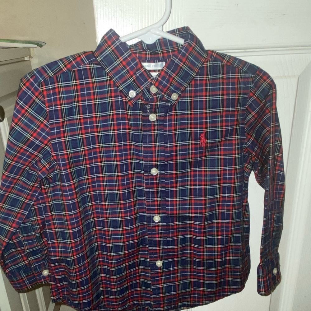Polo by Ralph Lauren Red and Blue Button Down Shirt